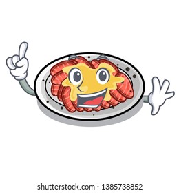 Finger carpaccio in the a character shape