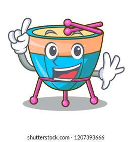 Finger cartoon timpani isolated on the mascot