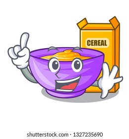 Finger cereal box isolated with the cartoons