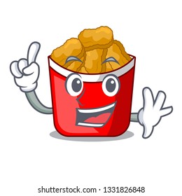 Finger chicken nuggets in a mascot bowl