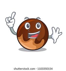 Finger chocolate donut mascot cartoon