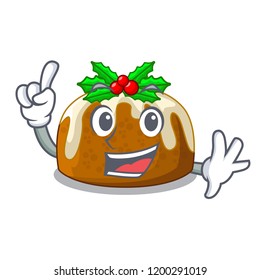 Finger christmas pudding isolated on the mascot