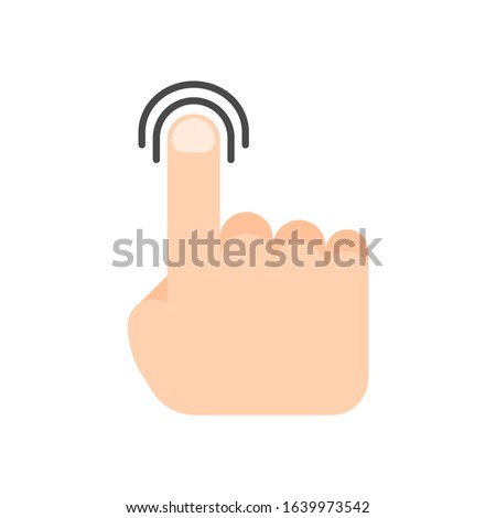 Finger click flat islated vector illustration on white background for concept design. Touchscreen icon.