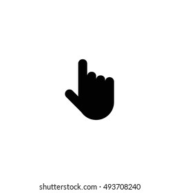 Finger click, hand icon. Vector symbol isolated on white background. Flat object. Click here. Go forth hither. Web development. Computer programs. Sign emblem. Image element. to point fingers. EPS 10