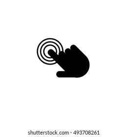 Finger click, hand icon. Vector symbol isolated on white background. Flat object. Click here. Go forth hither. Web development. Computer programs. Sign emblem. Image element. to point fingers. Button
