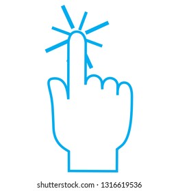 Finger click icon isolated on white background. Trendy flat finger click icon for web site, app, label, banner, sticker, design template and logo. Business concept, vector illustration