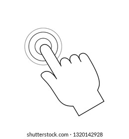 Finger click icon isolated on white background. Trendy flat finger click icon for web site, app, label, banner, sticker, design template and logo. Business concept, vector illustration