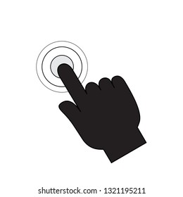 Finger click icon isolated on white background. Trendy flat finger click icon for web site, app, label, banner, sticker, design template and logo. Business concept, vector illustration