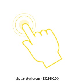 Finger click icon isolated on white background. Trendy flat finger click icon for web site, app, label, banner, sticker, design template and logo. Business concept, vector illustration