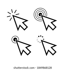 Finger click icon vector. Hand click icon. Push touch screen. Vector stock illustration.