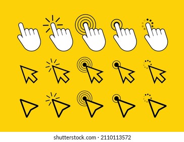 Finger click icon vector. Hand click icon. Push touch screen. Vector stock illustration.