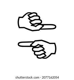 Finger Click Icon Vector line point, click, perfect icons. Editable stroke, isolated icons