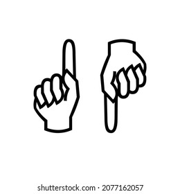Finger Click Icon Vector line point, click, perfect icons. Editable stroke, isolated icons
