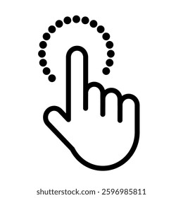 Finger click icon. Website finger button. Graphics isolated on transparent background. Vector illustration.