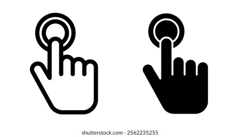 Finger click Icons pack in outlined and flat versions