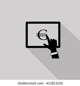 Finger Click Payment - Isolated On Gray Background-Vector Illustration,Graphic Design. Business Concept