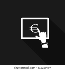 Finger Click Payment - Isolated On Black Background-Vector Illustration,Graphic Design. Business Concept 
