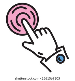 finger click web social media isolated