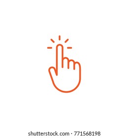 Finger clicking, hand pointer cursor icon
