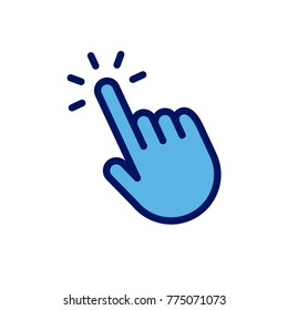 Finger clicking, hand pointer cursor icon