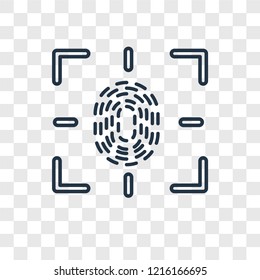 Finger concept vector linear icon isolated on transparent background, Finger concept transparency concept in outline style