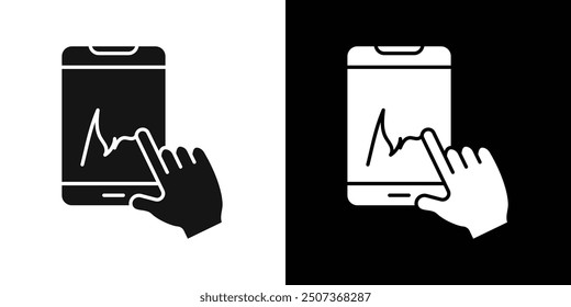 Finger confirms signature icon flat line symbol set.