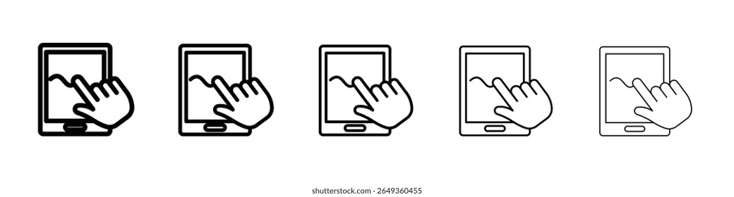 Finger confirms signature icon Flat design on isolated background