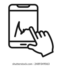 Finger confirms signature icon Vector symbol or sign set collection in black and white outline