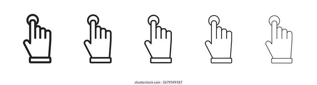Colección de símbolo de diseño de icono de control de dedo para Diseño gráfico. EPS 10
