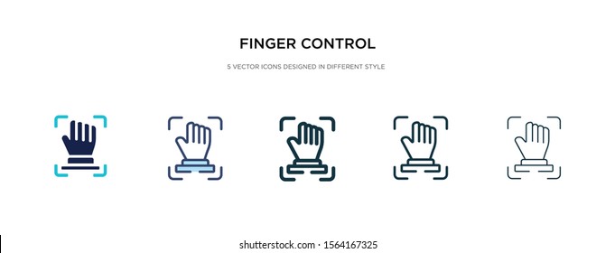 finger control icon in different style vector illustration. two colored and black finger control vector icons designed in filled, outline, line and stroke style can be used for web, mobile, ui