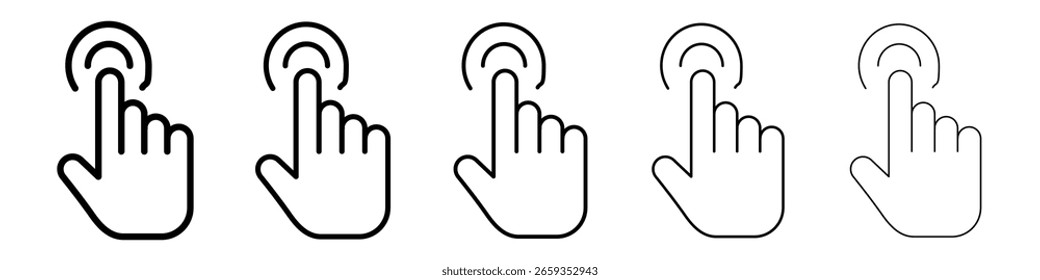 Icono de control de dedo lleno de concepto de señal plana para el Diseño web.