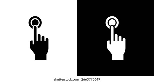 Ilustración del icono del control del dedo en estilo plano. color de la Plantilla del icono editable.