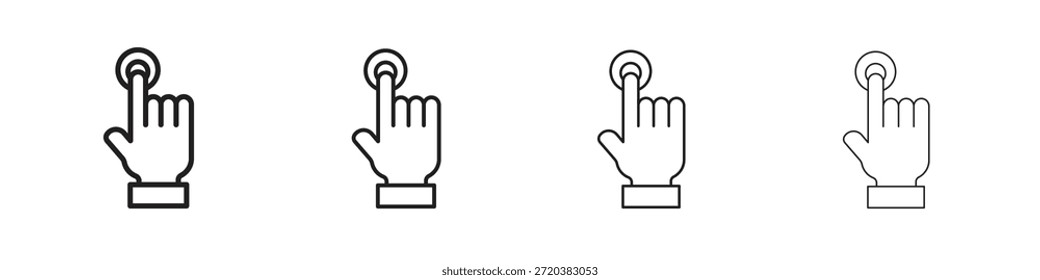 Finger control icon set, Illustration, Black