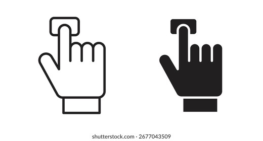 Ícone de controle de dedo. Pictograma de Traço e Glifo. Ilustração vetorial sobre fundo branco
