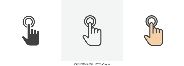 Icono de control de dedo colección sobre fondo blanco.