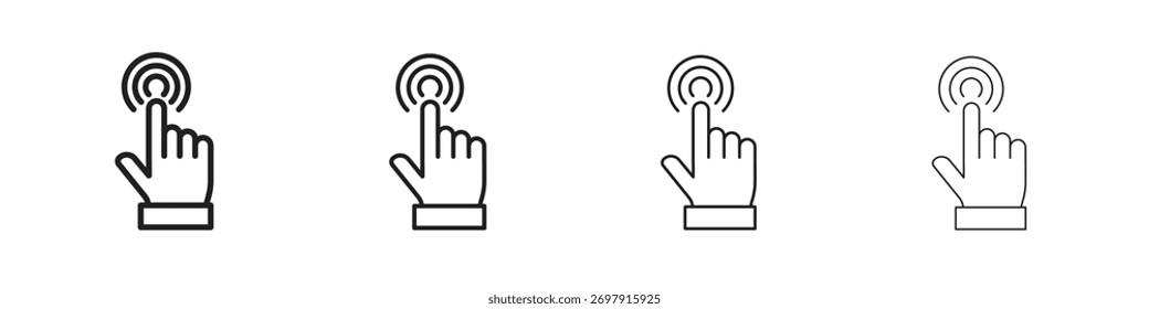 Finger control icon. Thin, Light Regular And Bold style design isolated on white background