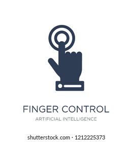 Finger control icon. Trendy flat vector Finger control icon on white background from Artificial Intelligence, Future Technology collection, vector illustration can be use for web and mobile, eps10