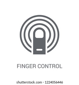 Finger control icon. Trendy Finger control logo concept on white background from Artificial Intelligence collection. Suitable for use on web apps, mobile apps and print media.