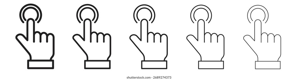 Icono de control de dedo línea de Arte vectorial Ilustraciones colección