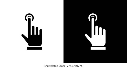 Icono de control del dedo. Ilustración vectorial. Silueta en color negro