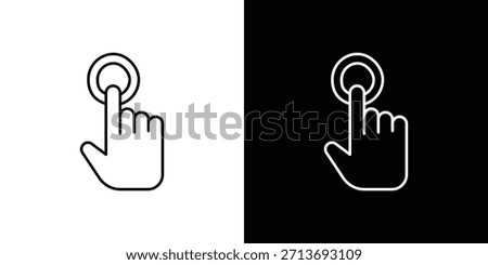 Finger control icon vector logo outline. thin line symbols