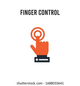 Finger control vector icon on white background. Red and black colored Finger control icon. Simple element illustration sign symbol EPS