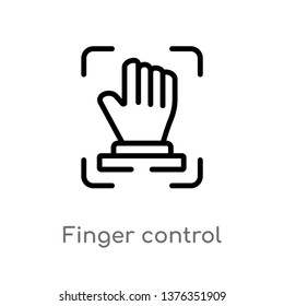 finger control vector line icon. Simple element illustration. finger control outline icon from augmented reality concept. Can be used for web and mobile