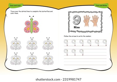 Finger counting 0 to 10, Worksheets for learning numbers. Numbers learning activity by fingers.  Counting and writing numbers, Numbers tracing worksheet for kindergarten, mathematics