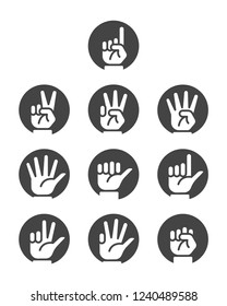 finger counting icon,inverse style,vector and illustration