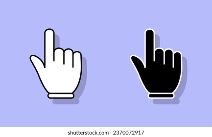 Finger cursor icon vector in flat style. Mouse hand, pointer sign symbol