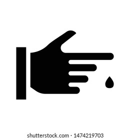 finger cut glyph flat vector icon