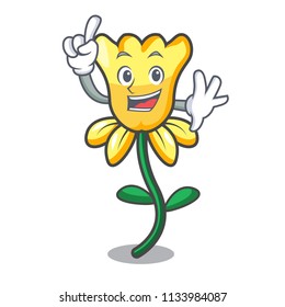 Finger daffodil flower mascot cartoon