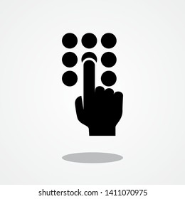 Finger and Dialpad icon with Gray Shadow 