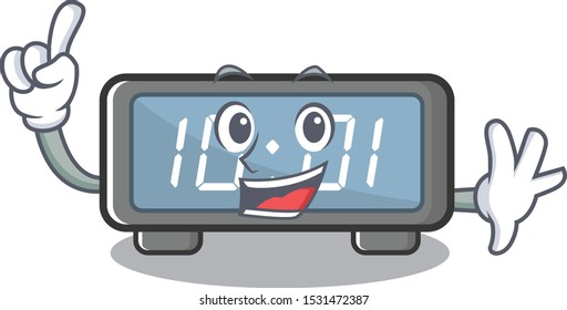 Finger digital clock on a cartoon chair